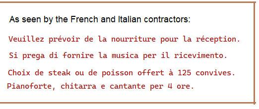 Please provide food and music for the reception.